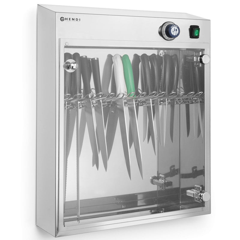 UV Messensterilisator – Messenreiniger – Mes Desinfectie – Messterilisator – UV Mesreiniger – Capaciteit 14 Messen – Roestvrij Staal & Plexiglas