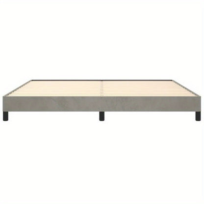 Modern Minimalist Bed Frame - Light Grey/Neutral Beige, Easy Assembly, Sturdy Wooden Platform Bed, No Box Spring Needed, Space-Saving Design for Small Rooms, Apartments, Guest Rooms - Mattress Not Included, Apartment Furnitur