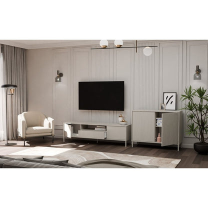 2-deurs kast – opbergkast – linnenkast – dressoir – meubel – smal design – TIP ON systeem – cashmere lamellen