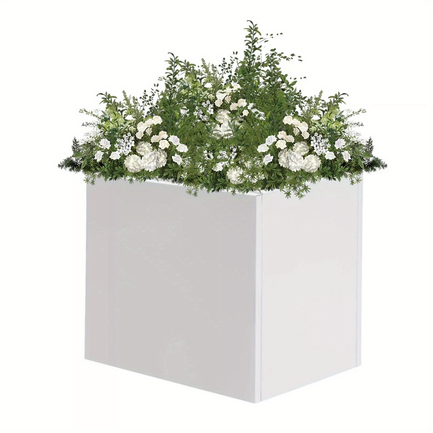 Metalen plantenbak – Plantenbak vierkant – Bloembak – Tuinbak – Plantenpot – Weerbestendig staal – 50,8 x 50,8 x 50,8 cm – Wit