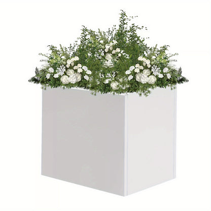 Metalen plantenbak – Plantenbak vierkant – Bloembak – Tuinbak – Plantenpot – Weerbestendig staal – 50,8 x 50,8 x 50,8 cm – Wit