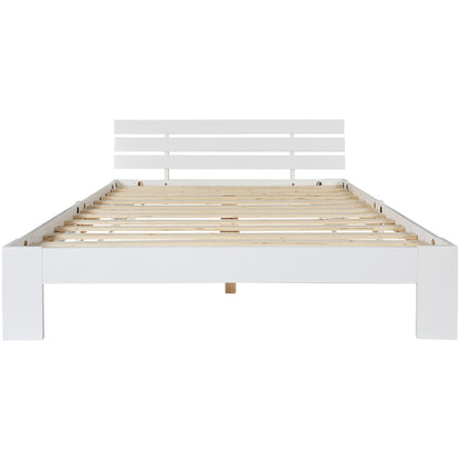 Tweepersoonsbed – Bed – Bedframe – Slaapbed – Logeerbed – Massief Houten Frame – 140x200 cm – Eenvoudige Montage – Compact Ontwerp