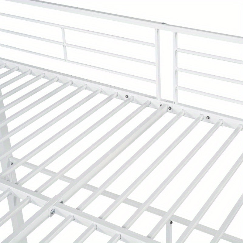 Tienerbed – Jongerenbed – Stapelbed – Halfhoogslaper – Bed met Trap – Volwassenformaat 140x200 cm – Stevig Metaal Zonder Hout