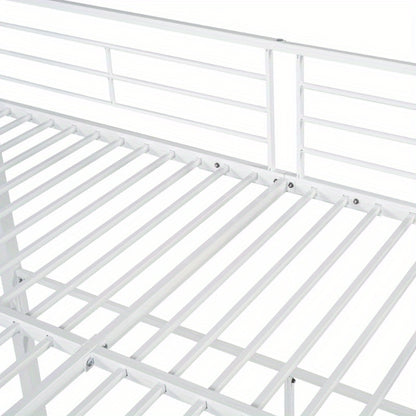 Tienerbed – Jongerenbed – Stapelbed – Halfhoogslaper – Bed met Trap – Volwassenformaat 140x200 cm – Stevig Metaal Zonder Hout