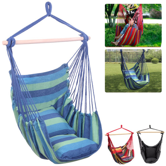 Hangstoel – Hangstoel Met Standaard – Hangmatstoel – Schommelstoel – Tuinstoel – Regenboogstrepen – Draagkracht Tot 150 kg – Zitbreedte 80 cm
