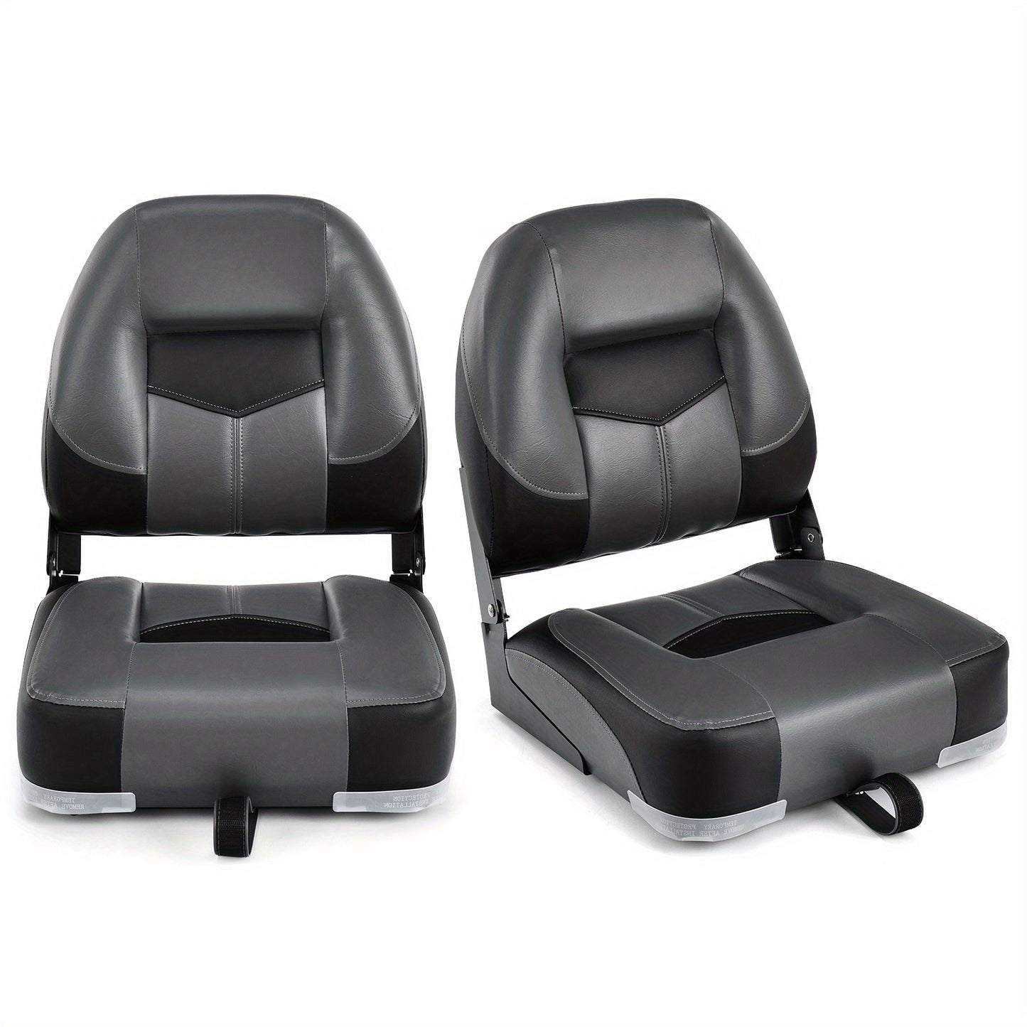 Bootstoelen Set – Bootstoelen Met Kussen – Stoelen Voor Boot – Bootzitjes – Comfortabele Bootstoelen Zwart – Ergonomisch Ontwerp – 360° Draaibaar – Verstelbare Hoogte – Duurzaam PVC