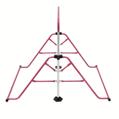 Turnstok – Gymnastiek Bar – Klimrek – Fitness Bar – Turnrek – Verstelbaar 115-155 cm – Stevig Stalen Frame Rosa