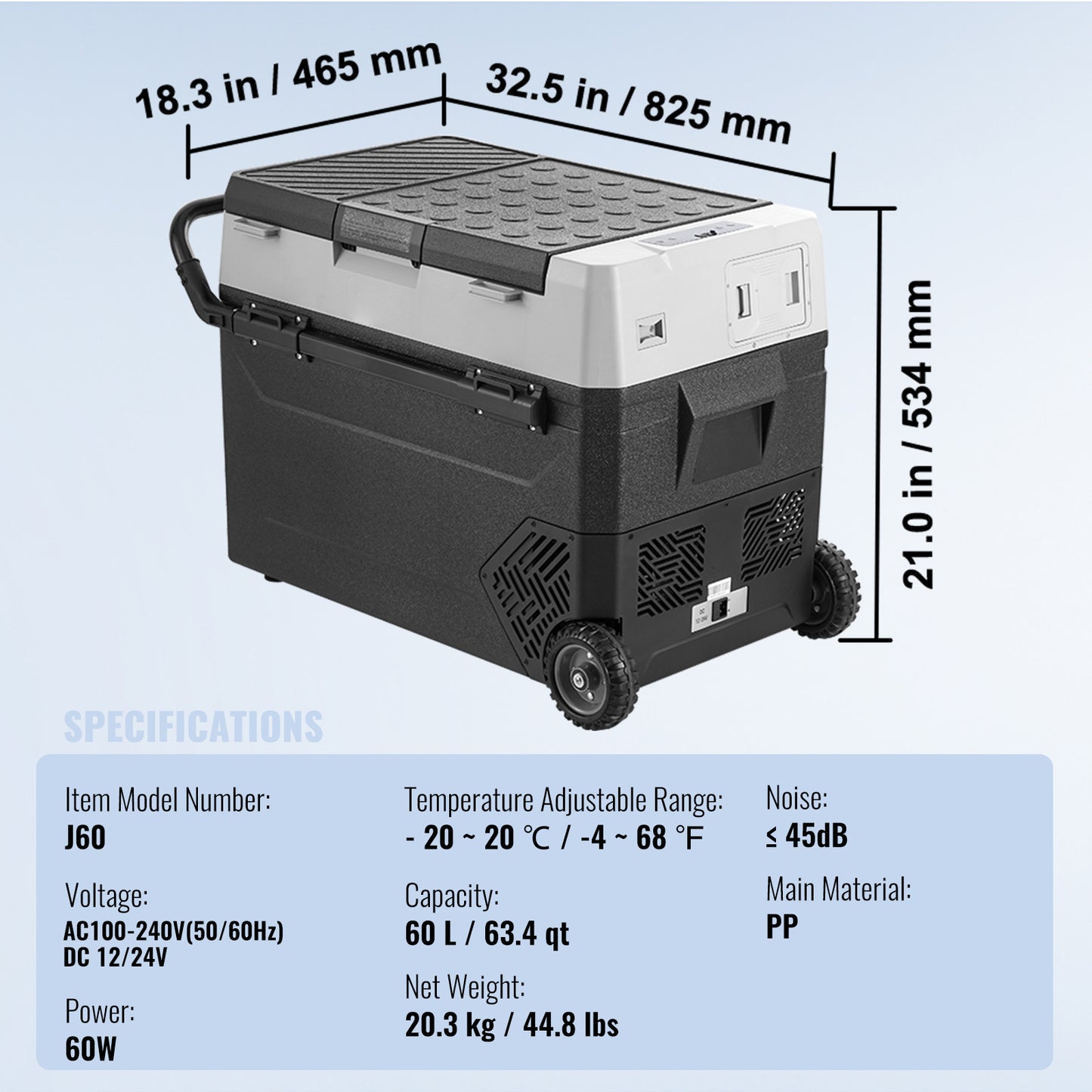 Autokoelbox – Autokoelboxen – Koelbox – Koelboxen – Koelvriezer – 60 Liter Inhoud – Compressor Koeling