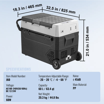 Autokoelbox – Autokoelboxen – Koelbox – Koelboxen – Koelvriezer – 60 Liter Inhoud – Compressor Koeling