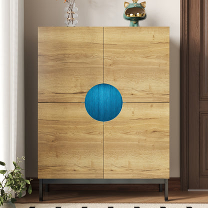 Modern Two-in-One Shoe Cabinet & Display Cabinet with Adjustable Shelves - Wide 40cm Metal Frame Entryway Storage Furniture, Spacious Large Shoe Organizer with Solid Wood-Like Legs, Contemporary Hallway Cabinet for Home/Offic
