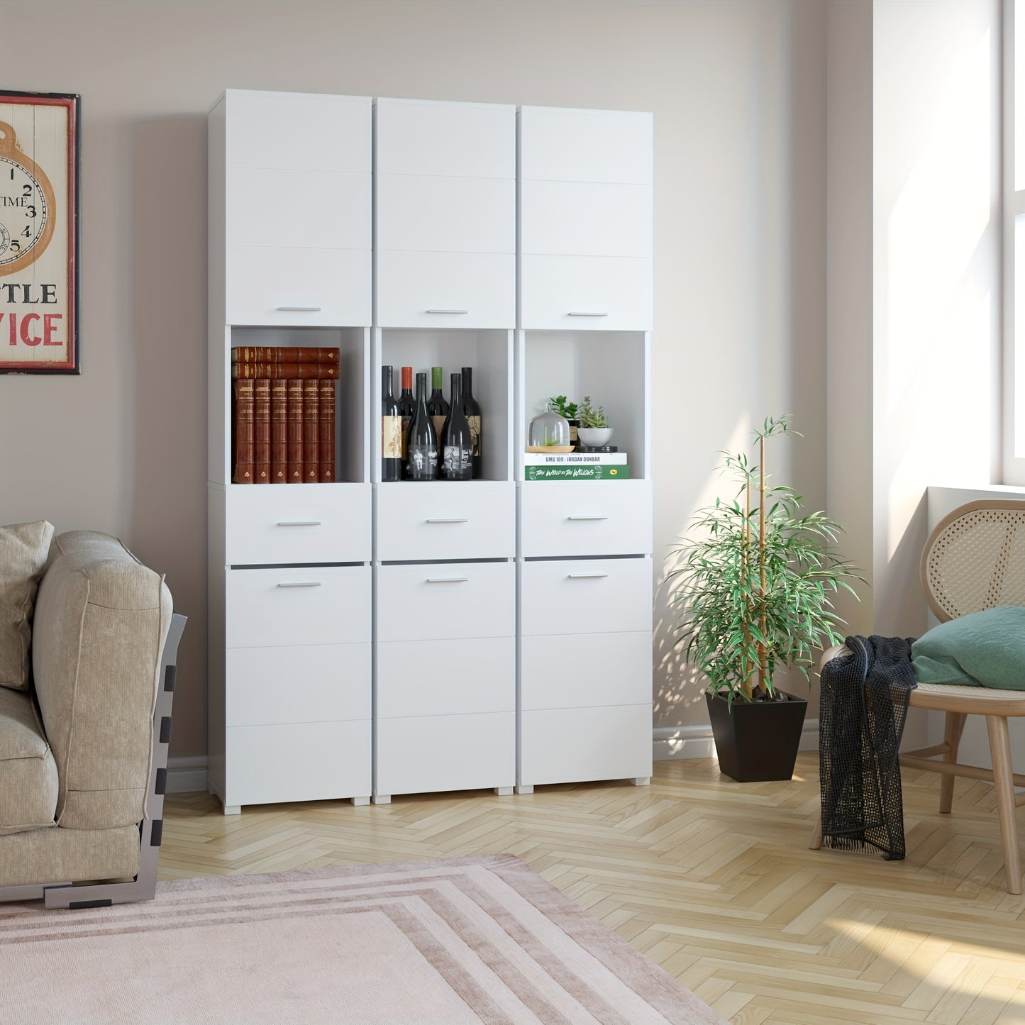 Badkamerkast – Badkamermeubel – Opbergkast – Kolomkast – Badkamerrek – Modern Design – Hoogte 68,5 cm – MDF Waterbestendig