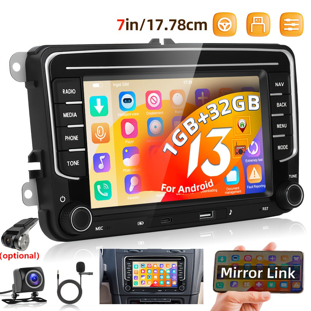 Double DIN Autoradio – Inbouw Car Stereo – Multimediaspeler – Navigatiesysteem – Auto Radio – 7 Inch Touchscreen – AHD Achteruitrijcamera & DVR Dashcam