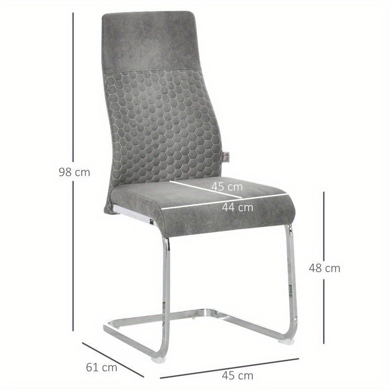 Velvet Eetkamerstoelen – Fluwelen Stoelen – Design Stoelen – Comfortabele Stoelen – Eetkamerstoelen Set Vier – Stevig Stalen Frame – Zachte Velvet Bekleding – 45x61x98 cm – Modern Design