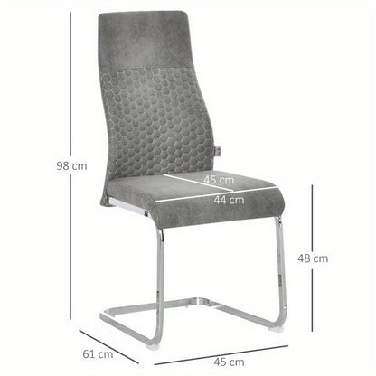 Velvet Eetkamerstoelen – Fluwelen Stoelen – Design Stoelen – Comfortabele Stoelen – Eetkamerstoelen Set Vier – Stevig Stalen Frame – Zachte Velvet Bekleding – 45x61x98 cm – Modern Design