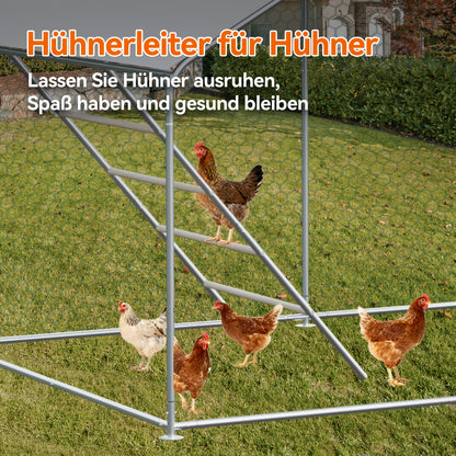 3x4x2 Meter Chicken Coop, Poultry And Livestock Enclosure, with Safety Lock, Made Of Metal, Suitable for Chickens, Rabbits And Other Small Animals.