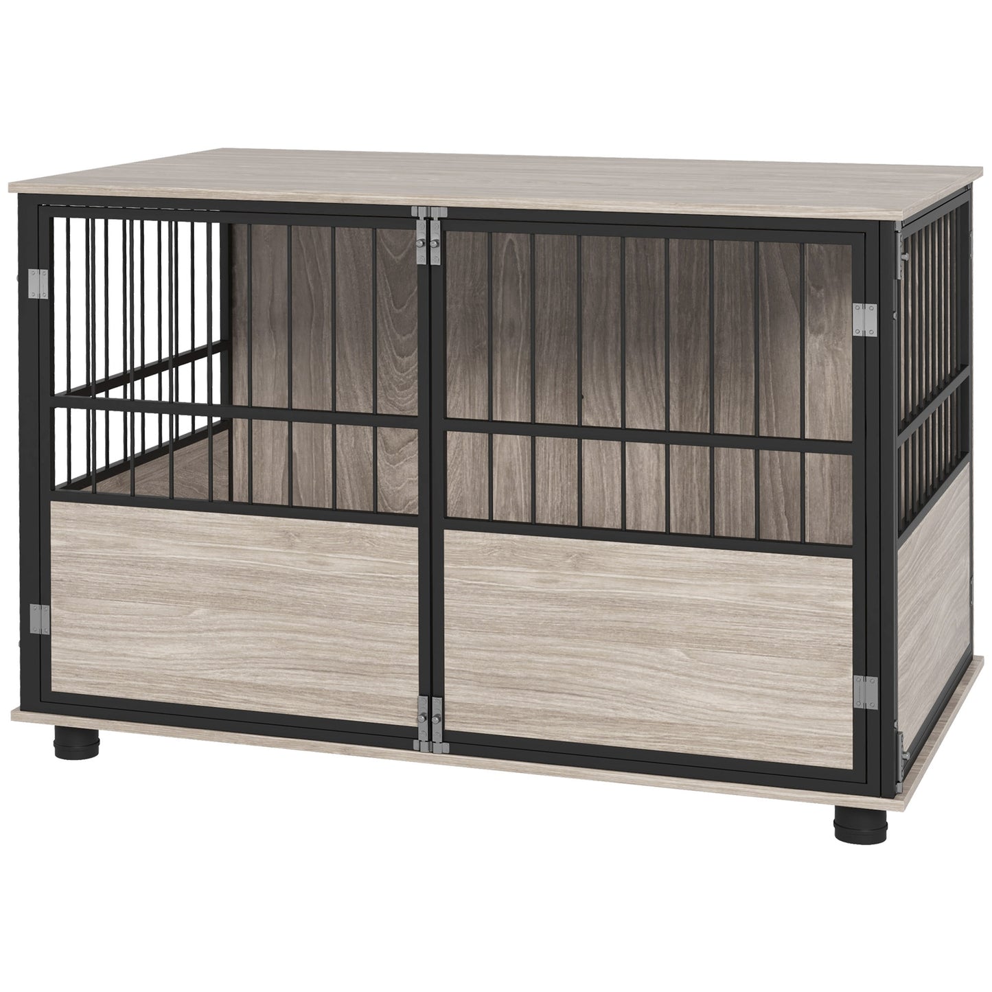 Hondenbench – Hondenkooi – Hondenhok – Benchhuisje – Hondenkennel – Zwart Multiplex – 3 Afsluitbare Deuren – 100x60x68 cm – Geschikt Voor Honden Tot 30 kg