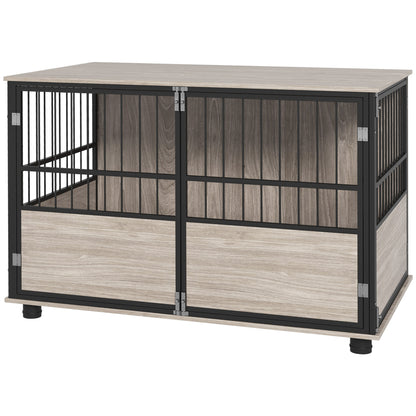 Hondenbench – Hondenkooi – Hondenhok – Benchhuisje – Hondenkennel – Zwart Multiplex – 3 Afsluitbare Deuren – 100x60x68 cm – Geschikt Voor Honden Tot 30 kg