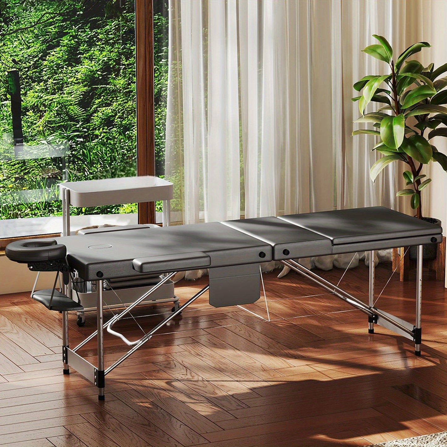 Aluminium Massage Tafel – Massagetafel – Behandelingstafel – Vouwbare Tafel – Therapietafel – 8-Verstelbare Hoogtes – Inclusief Hoofdsteun Zwart