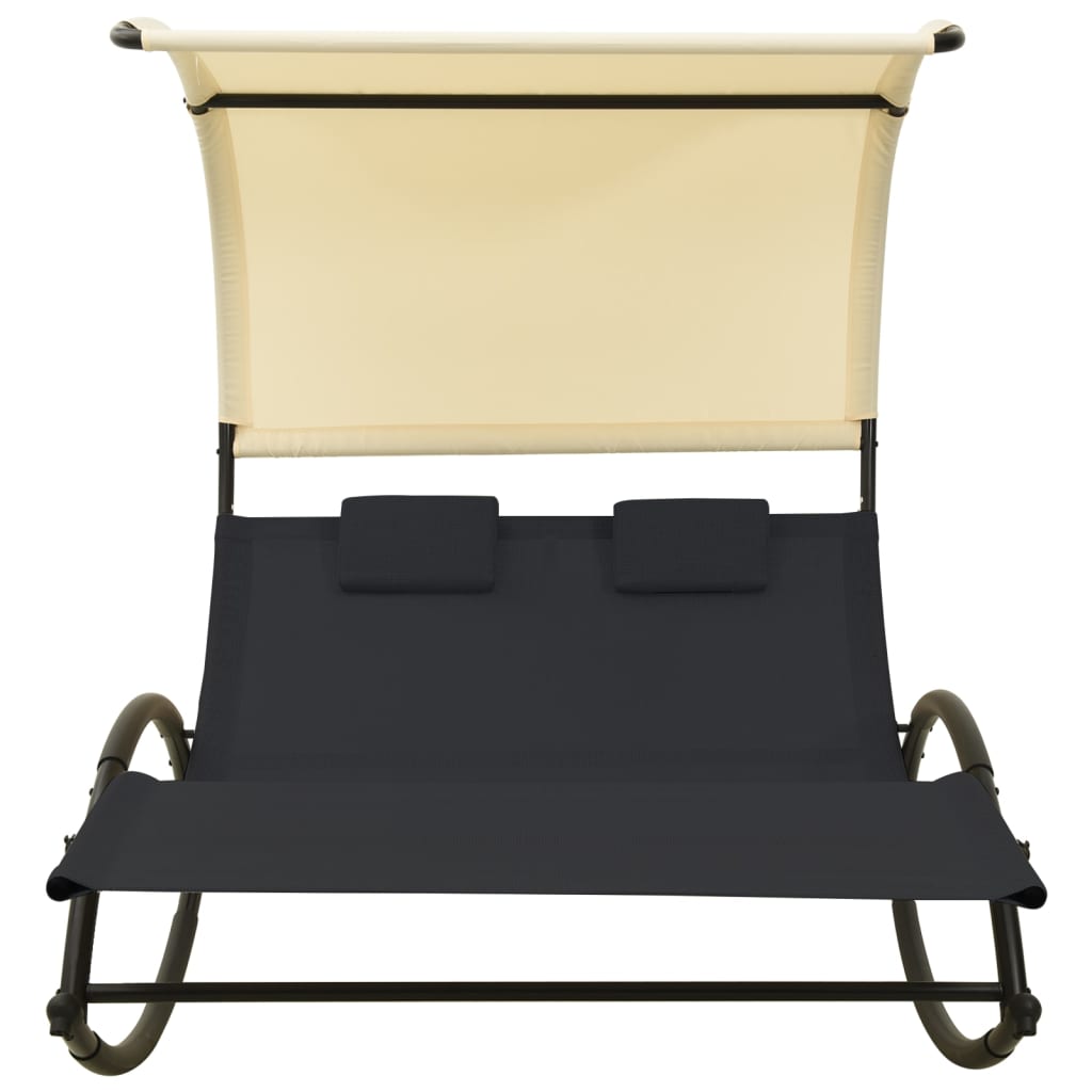 Dubbele Loungebank – Tuinbank – Loungesofa – Buitenbank – Loungebank Voor Twee – Ademend Textiel – Stevig Stalen Frame