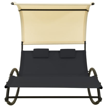 Dubbele Loungebank – Tuinbank – Loungesofa – Buitenbank – Loungebank Voor Twee – Ademend Textiel – Stevig Stalen Frame