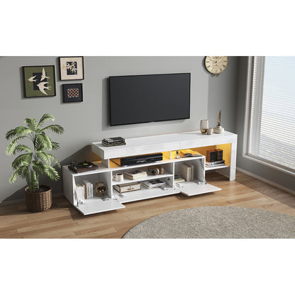 Tv-meubel – TV-kast – Mediameubel – Entertainmentmeubel – Dressoir – Wit – 3 Gesloten Kasten – Geschikt voor 85 Inch TV