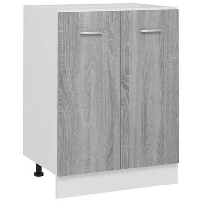 Modern Rustic Kitchen Set with Ample Storage, Sturdy Material, Organizes Kitchen Space, Ideal for Kitchen and Bathroom – Base Cabinet 60x46x81.5 cm, Finished Wood Gray Sonoma Oak Color