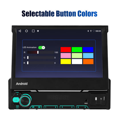 Autoradio – Car Stereo – Multimedia Speler – Single DIN Radio – Auto Entertainment – 7 Inch Uitklapbaar IPS-Scherm – Draadloze CarPlay & Android Auto