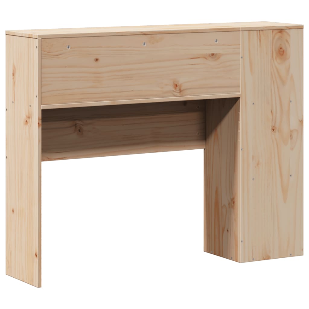 Hoofdeinde – Bedpaneel – Slaaphouten Paneel – Bedombouw – Bedframe Hoofdsteun – Massief Dennehout – Opbergruimte Ingebouwd – 75 cm Hoogte