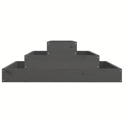 Plantenbak – Bloembak – Moestuinbak – Kruidenbak – Tuinbak – Verhoogde Houten Plantenbak – Stevig Dicht Dennenhout – 80x80x27 cm – Grijs