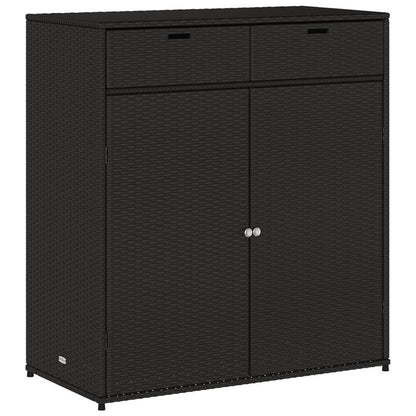 Tuinopbergkast – Tuinkast – Opbergbox – Bergkast – Resin Kast – Zwart Gevlochten Design – Stabiel, Weerbestendig 105x55x113 cm