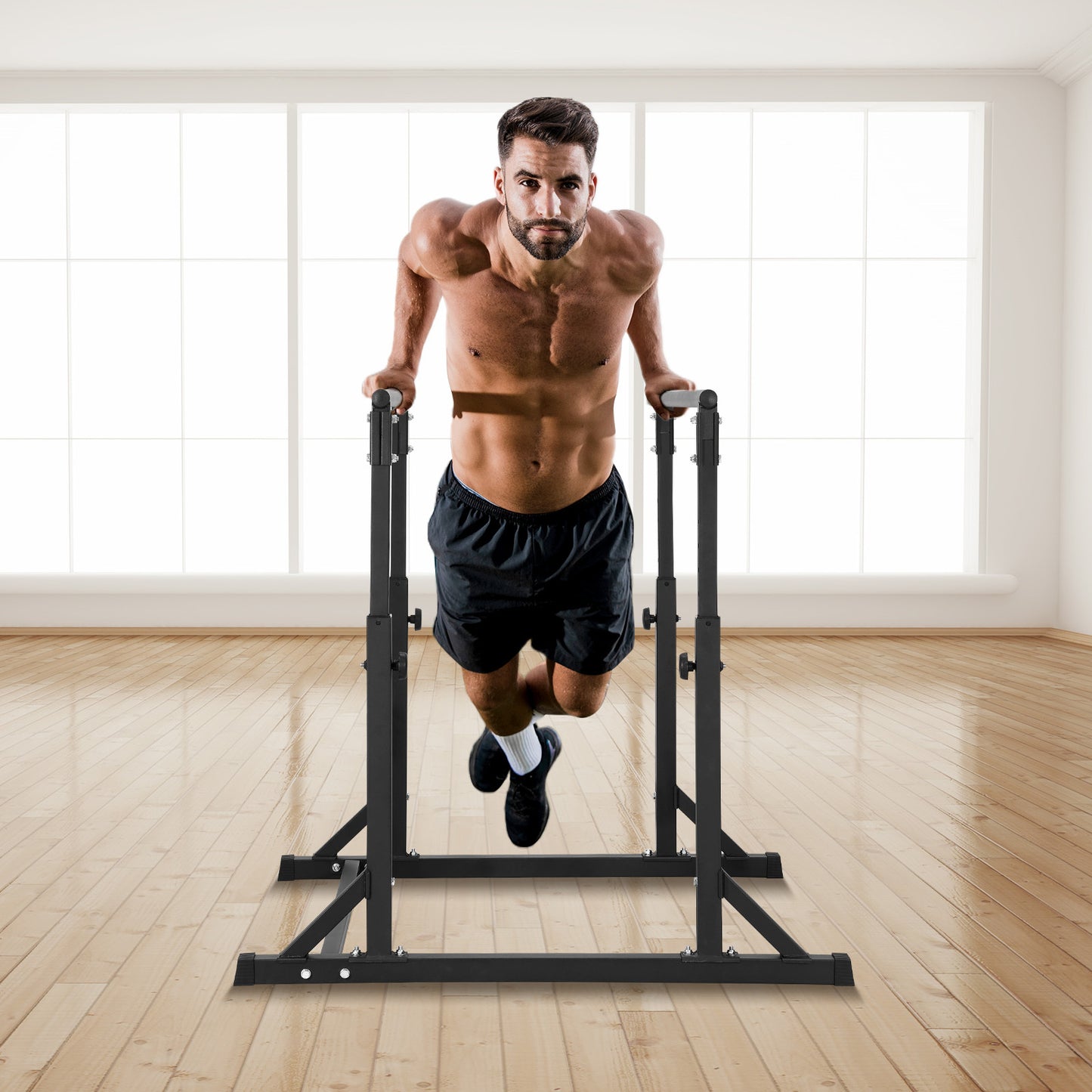 Dip Bar – Dips Station – Krachtstation – Parallelle Bars – Workout Rek – Verstelbare Hoogte 93,5-125 cm – Zeer Stevig Staal, 363 kg Draagvermogen