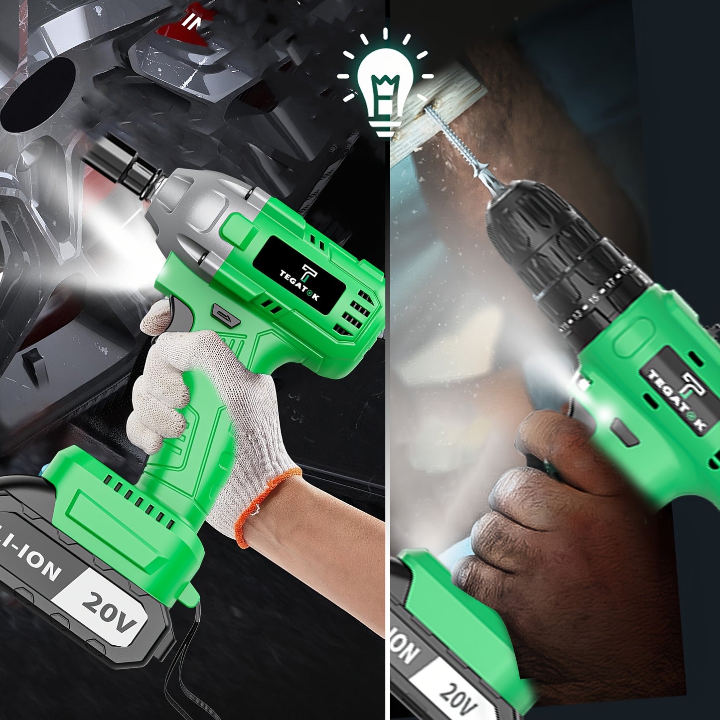 20V Boor- en Slagschroefset – Accuboormachine – Klopboormachine – Schroefmachine – Draadloze Boormachine – 2 Oplaadbare Batterijen – 4000mAh Lithium-ion Accu – Compact en Krachtig