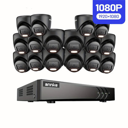 Beveiligingssysteem – CCTV Camera Set – Bewakingscamera – Beveiligingscamera – Camerasysteem – 16-Kanaals DVR – AI Bewegingsdetectie – Nachtzicht 20 Meter