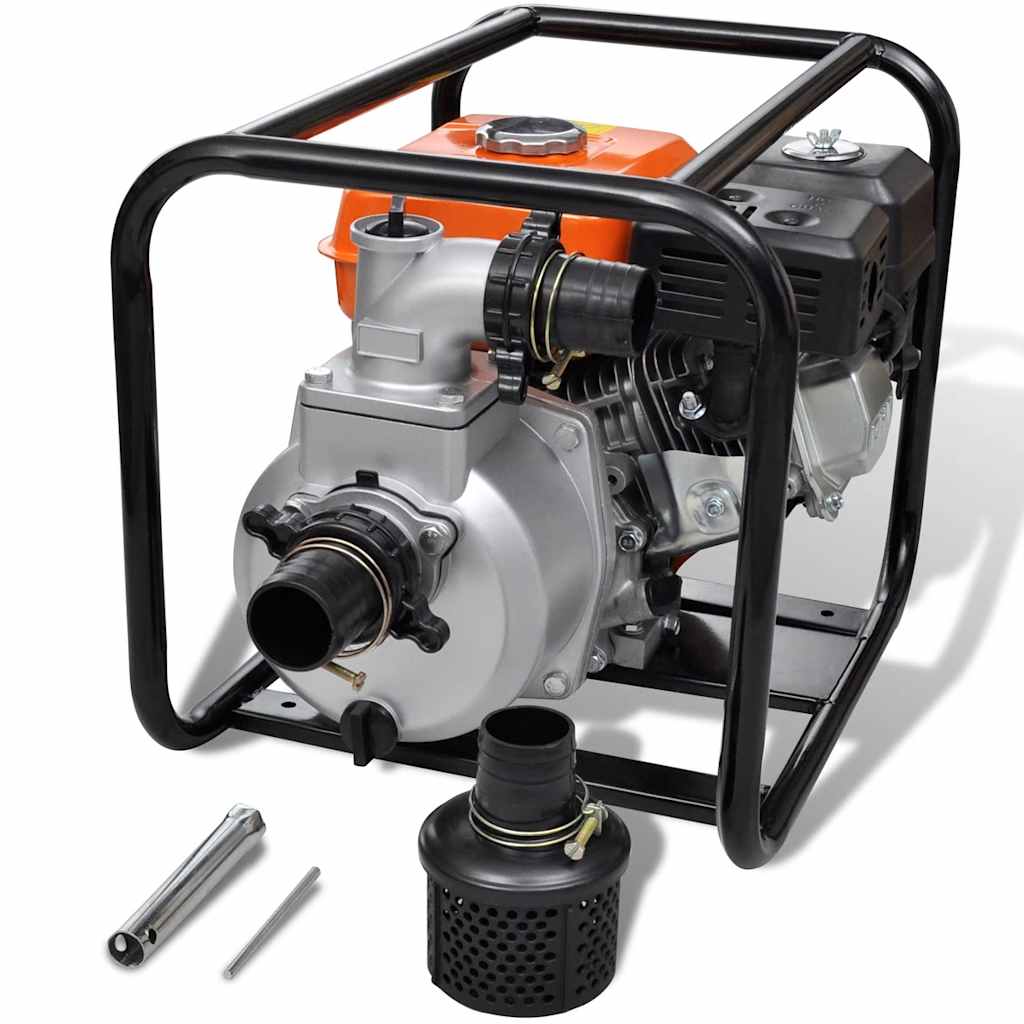 Benzinepomp – Waterpomp – Brandstofpomp – Hevelpomp – Vloeistofpomp – 80 mm Aansluiting – 4800 W 4-takt Motor – Max. Opvoerhoogte 30 Meter