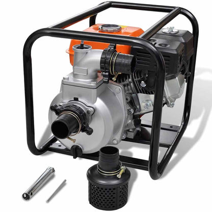 Benzinepomp – Waterpomp – Brandstofpomp – Hevelpomp – Vloeistofpomp – 80 mm Aansluiting – 4800 W 4-takt Motor – Max. Opvoerhoogte 30 Meter