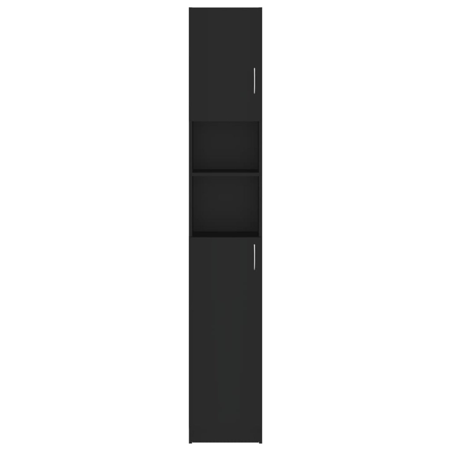 Opbergkastje – Badkamerkast – Opbergmeubel – Kastje – Bergkast – Zwart – Slank Design – Hoogwaardig Engineered Wood – 190 cm Hoog – Compact 32 cm Breed