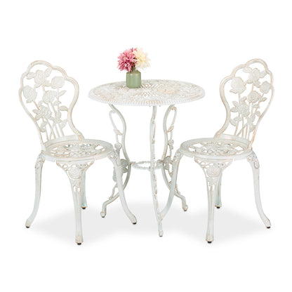 3pcs Garden Furniture Set in White/ Bronze