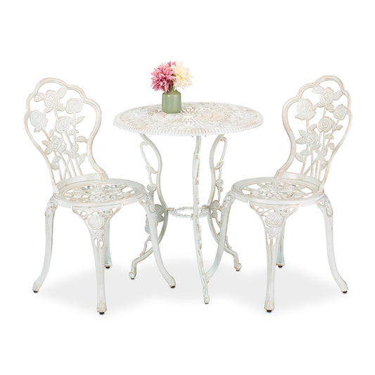 3pcs Garden Furniture Set in White/ Bronze