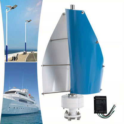 Windmolen – Windturbine – Windgenerator – Tuinsteker – Windspinner – Verticaal – 500W Vermogen – Compact 12V/24V Met Controller