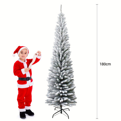 Kerstboom – Kunstkerstboom – Kunstboom – Dennenboom – Flocked Boom – 180 cm Hoog – 550 PVC Takken – Met Stevige Metalen Standaard