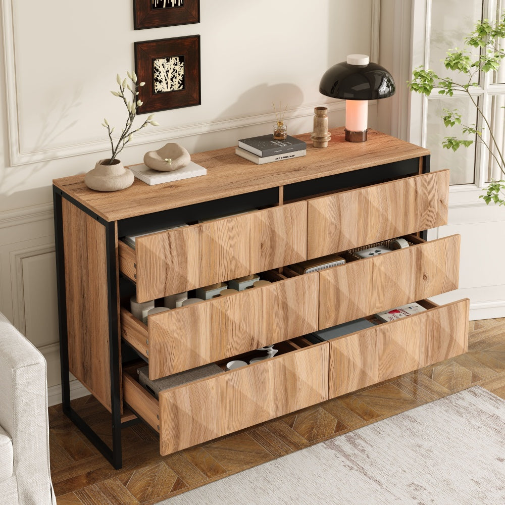 Dressoir – Opbergkast – Buffetkast – Ladekast – Meubel – Modern Design – Matzwart Wit – Stevig Metaal – Hoge Deuren Met Lades – Eenvoudige Montage