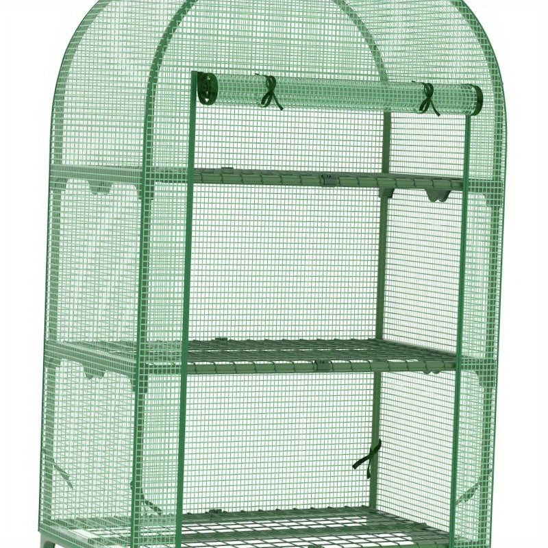 Balkonkas – Kweekkas – Broeikas – Tuinkas – Mini Serre – Metaal Frame – 80x49x120 cm – 3 Ruime Legplanken – Groen
