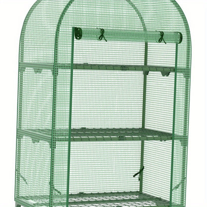 Balkonkas – Kweekkas – Broeikas – Tuinkas – Mini Serre – Metaal Frame – 80x49x120 cm – 3 Ruime Legplanken – Groen