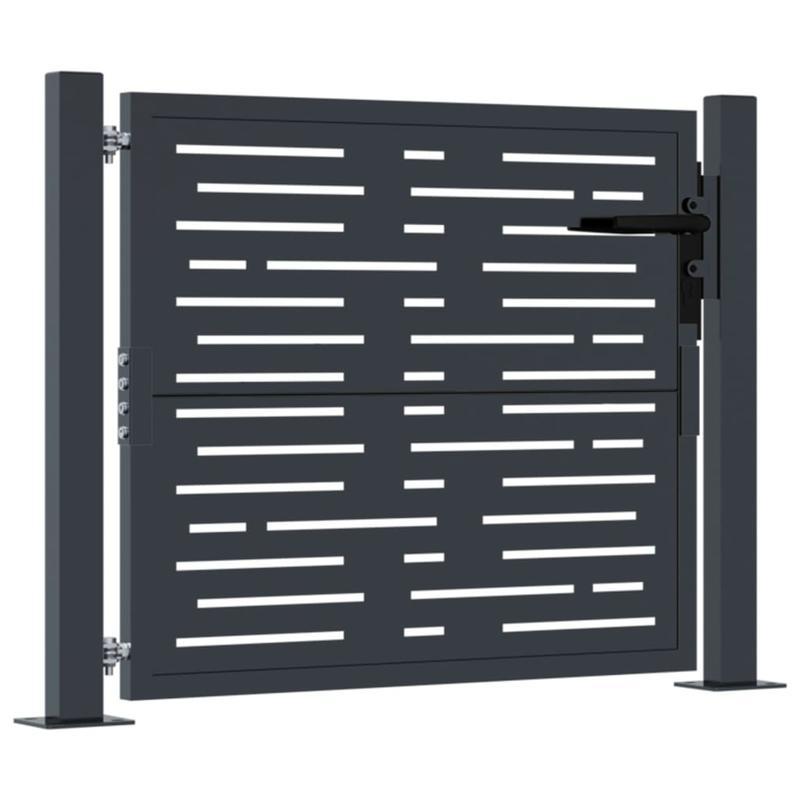 Metalen Tuinpoort – Tuinafscheiding – Tuintor – Brug – Tuinhek – Antraciet – Duurzaam Weerbestendig Metaal – 104x104 cm Modern Verticale Spijlen