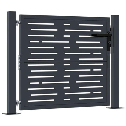 Metalen Tuinpoort – Tuinafscheiding – Tuintor – Brug – Tuinhek – Antraciet – Duurzaam Weerbestendig Metaal – 104x104 cm Modern Verticale Spijlen