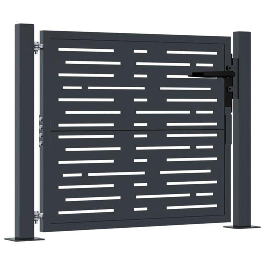Metalen Tuinpoort – Tuinafscheiding – Tuintor – Brug – Tuinhek – Antraciet – Duurzaam Weerbestendig Metaal – 104x104 cm Modern Verticale Spijlen