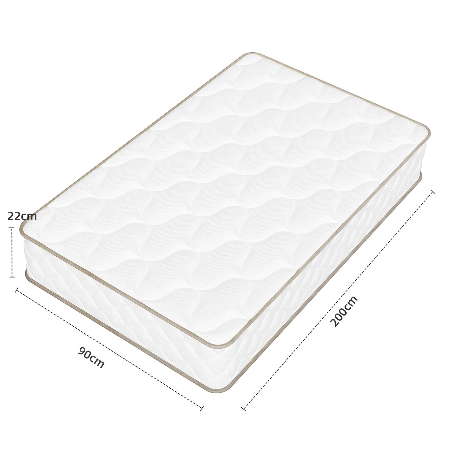 Carroltt Mattress 7-zone, Spring Mattress 22cm High, Pocket Spring Mattress Firmness Grade H3/mattresses For Adults