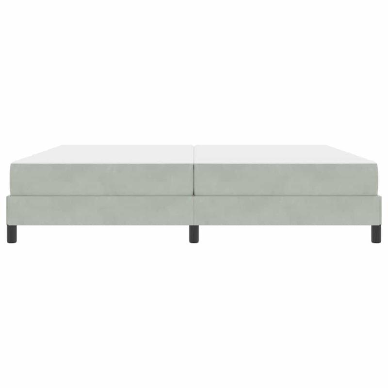 Boxspringbed – Boxspring – Tweepersoonsbed – Slaapbed – Bed – Lichtgrijs Velvet – 200x200 cm – Stevig Frame – Minimalistisch Hoofdbord