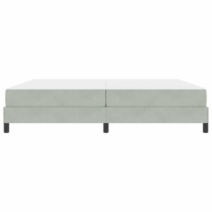Boxspringbed – Boxspring – Tweepersoonsbed – Slaapbed – Bed – Lichtgrijs Velvet – 200x200 cm – Stevig Frame – Minimalistisch Hoofdbord
