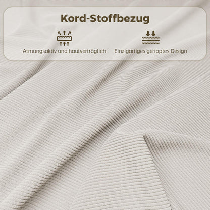 4Er-Set Gepolsterte Klappstühle, Faltbare Stühle Mit Cordbezug, Rückenlehne, Metallrahmen, Cremeweiß, Faltbarer, Tragbarer, Robuster And Bequemer Klappstuhl, Einfach Zu Verwenden Und Aufzubewahren, Geeignet Für Drinnen U